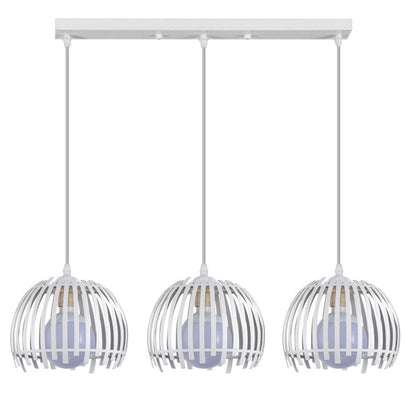 Lámpara colgante latina blanca Regleta de Abrila 3xE27, diseño moderno en metal para decoración interior doméstica