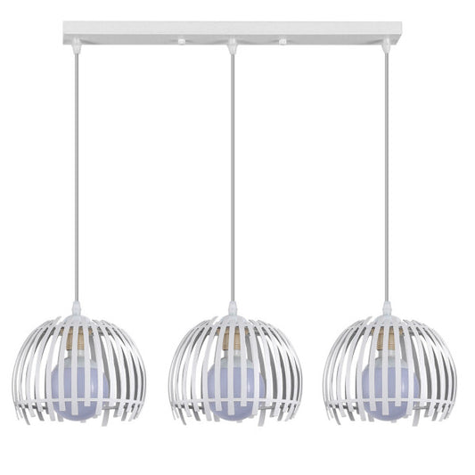 Lámpara colgante latina blanca Regleta de Abrila 3xE27, diseño moderno en metal para decoración interior doméstica