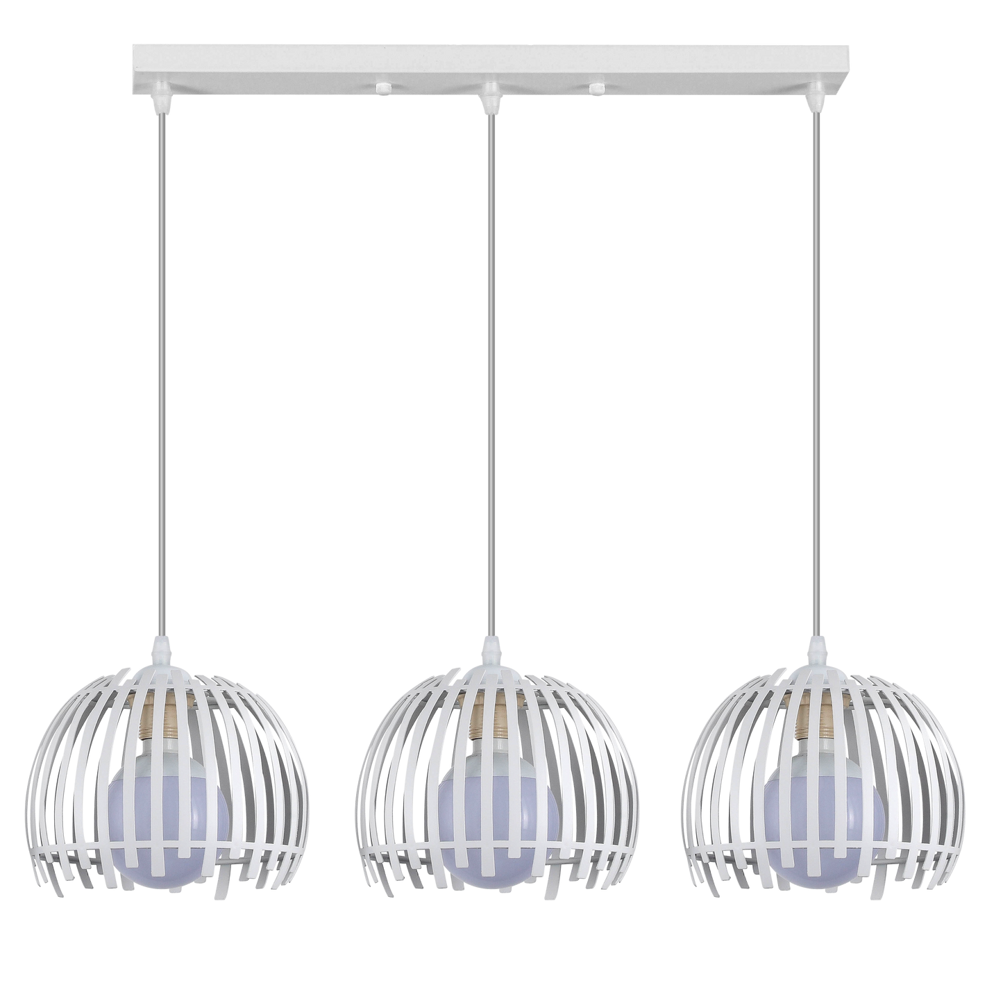 Lámpara colgante latina blanca Abrila 3xE27 de metal, diseño moderno para decoración interior doméstica