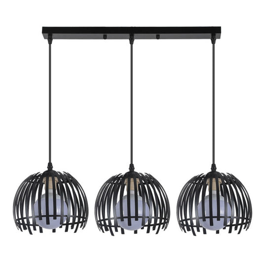 Lámpara colgante Regleta Latina negra 3xE27 de metal Abrila, estilo moderno industrial vintage para decoración interior doméstica