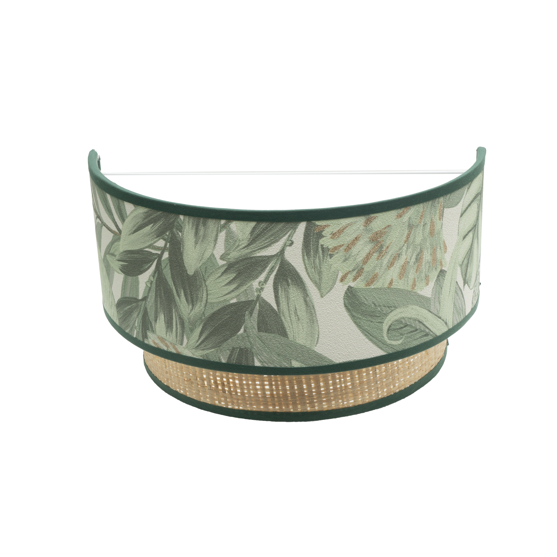 Aplique de pared moderno Congo en verde natural Abrila, 17x30x15 cm, iluminación interior exótica para decoración doméstica