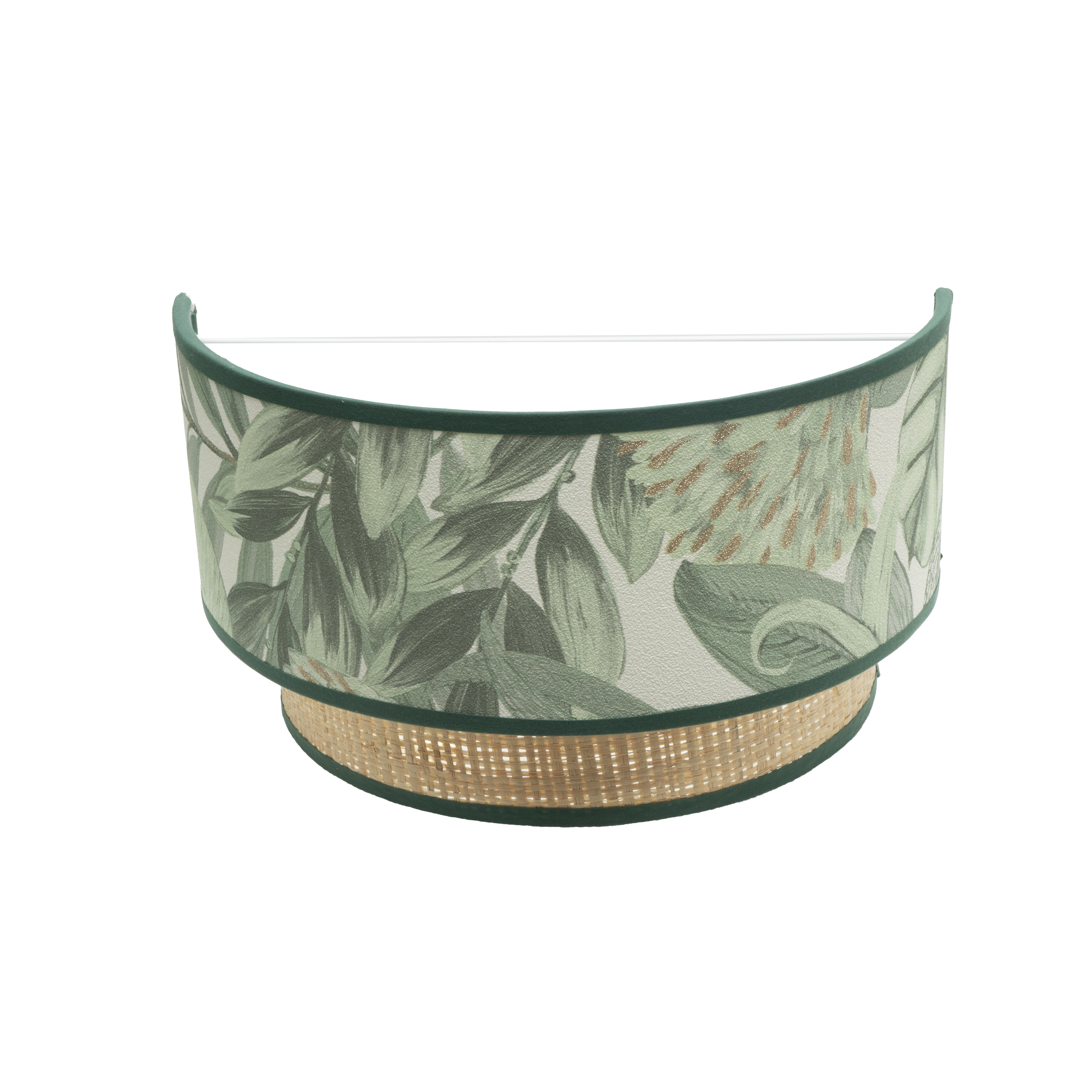 Aplique de pared moderno Congo en verde natural Abrila, 17x30x15 cm, iluminación interior exótica para decoración doméstica