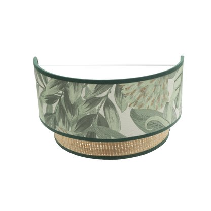 Aplique de pared moderno Congo en verde natural Abrila, 17x30x15 cm, iluminación interior exótica para decoración doméstica