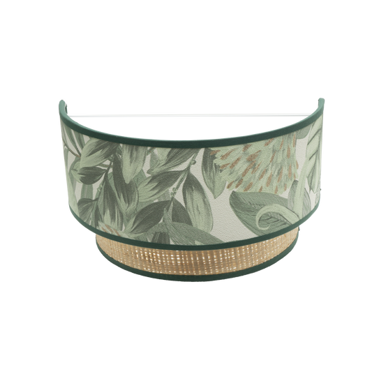 Aplique de pared moderno Congo en verde natural Abrila, 17x30x15 cm, iluminación interior exótica para decoración doméstica