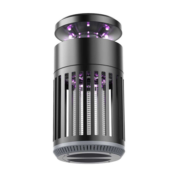 Mata insectos eléctrico Duo Volcan 5W negro de Abrila, modelo 225300509. Dispositivo antiplagas ideal para uso doméstico en interiores y exteriores. Equipado con tecnología UV LED para atraer y eliminar insectos de manera efectiva. Diseño compacto y elegante en color negro.