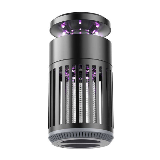 Mata insectos eléctrico Duo Volcan 5W negro de Abrila, modelo 225300509. Dispositivo antiplagas ideal para uso doméstico en interiores y exteriores. Equipado con tecnología UV LED para atraer y eliminar insectos de manera efectiva. Diseño compacto y elegante en color negro.