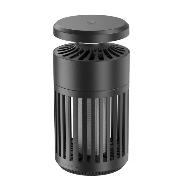 Mata insectos eléctrico Duo Volcan 5W negro de Abrila, modelo 225300509, ideal para uso doméstico en interiores y exteriores. Con tecnología UV LED y anti plagas eficiente.