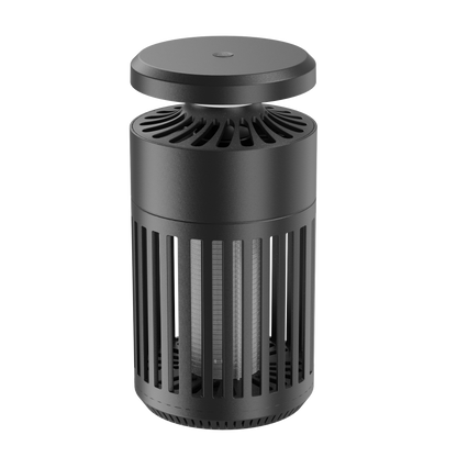 Mata insectos eléctrico Duo Volcan 5W negro de Abrila, ideal para uso doméstico en interiores y exteriores. Equipado con tecnología UV LED para atraer y eliminar insectos de manera efectiva. Diseño moderno y funcional en color negro. Modelo 225300509.