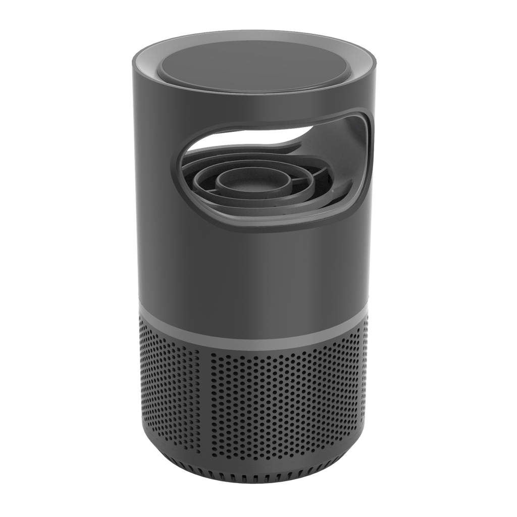 Mata insectos Lumbre 3W Negro de Abrila, modelo 225400309. Ideal para uso en interiores y exteriores, perfecto para camping y espacios domésticos. Diseño ecológico y eficiente con tecnología UV LED y AI2 para una protección efectiva contra insectos. Color negro elegante y discreto.