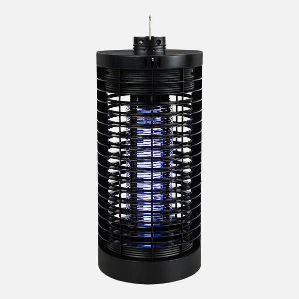 Alt Image: Mata Insectos Eléctrico Lucifer 9W Negro de Abrila para uso en interiores y terrazas, con luz ultravioleta, ideal para camping y espacios domésticos.