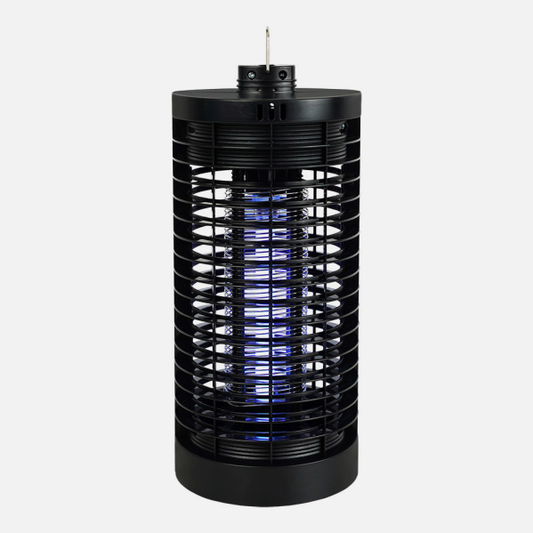Alt Image: Mata Insectos Eléctrico Lucifer 9W Negro de Abrila para uso en interiores y terrazas, con luz ultravioleta, ideal para camping y espacios domésticos.
