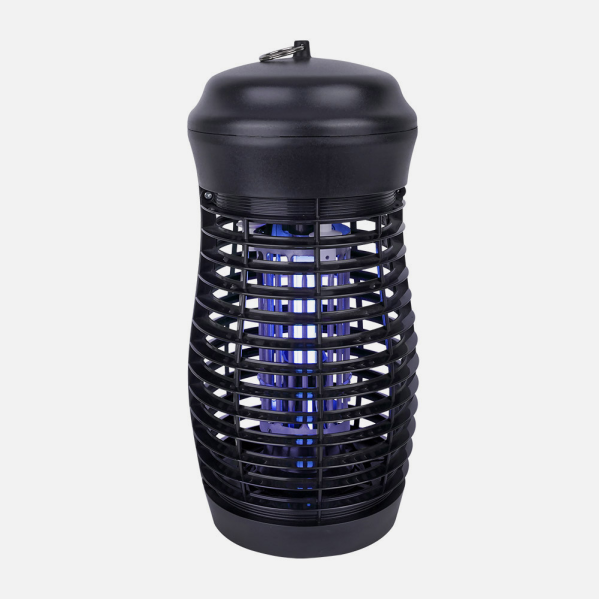 `alt=Mata Insectos Eléctrico Criollo 15W Negro de Abrila, ideal para uso doméstico en interiores y exteriores, terraza, y control de plagas con tecnología UV`