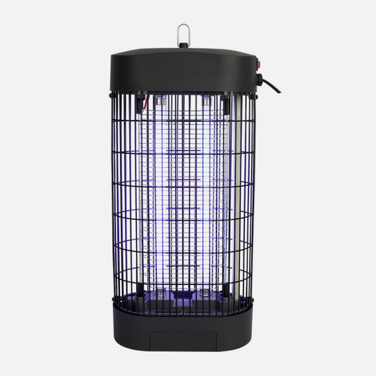 `alt=Mata Insectos Eléctrico Torrido 16W Negro de Abrila - Luz Ultravioleta para Interiores`