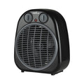 Termoventilador Fogata 2000W negro y gris de Abrila, calefactor doméstico vintage con termostato y seguridad, diseño en metal y policarbonato para calefacción interior AI2.