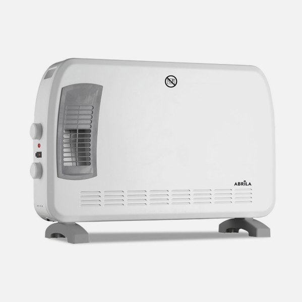 Convector eléctrico Bengala 2000W de Abrila en blanco y gris, modelo 226122001 con termostato regulable y turbo, calefacción doméstica de metal y policarbonato para interior AI2