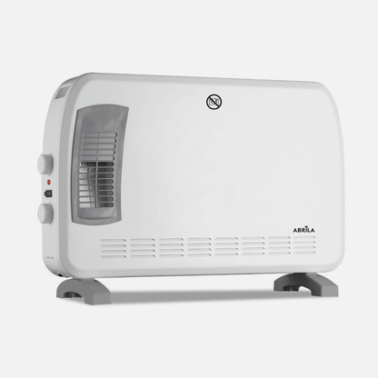 Convector eléctrico Bengala 2000W de Abrila en blanco y gris, modelo 226122001 con termostato regulable y turbo, calefacción doméstica de metal y policarbonato para interior AI2
