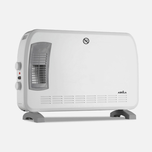 Convector eléctrico Bengala 2000W de Abrila en blanco y gris, modelo 226122001 con termostato regulable y turbo, calefacción doméstica de metal y policarbonato para interior AI2
