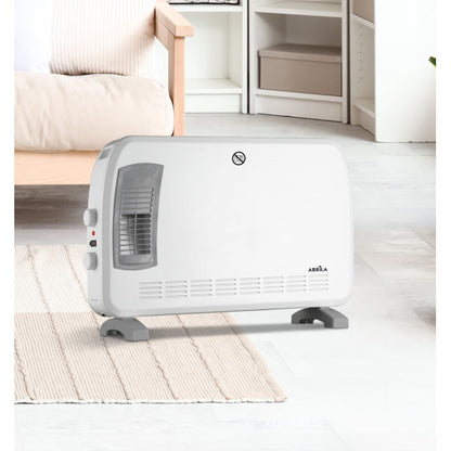 Convector eléctrico Bengala 2000W blanco y gris de Abrila, modelo 226122001 con termostato regulable y función turbo para calefacción doméstica interior eficiente.