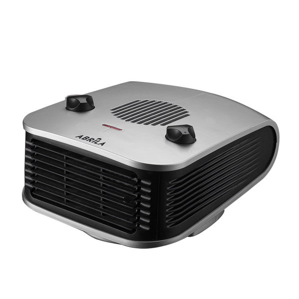 Termoventilador Ardor 2000W de Abrila en color plata y negro, modelo portátil de calefacción doméstica interior con carcasa de metal y policarbonato, ideal para uso hogareño.