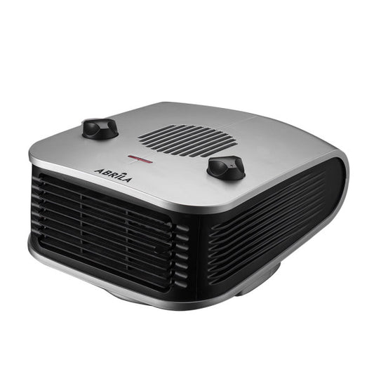 Termoventilador Ardor 2000W de Abrila en color plata y negro, modelo portátil de calefacción doméstica interior con carcasa de metal y policarbonato, ideal para uso hogareño.