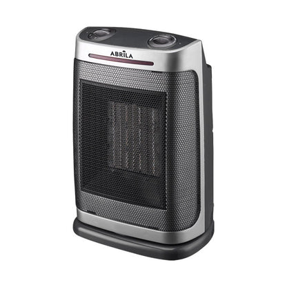 Termoventilador cerámico PTC Fogon 1500W en color plata de Abrila, con ahorro energético, calefacción portátil y seguridad antivuelco para uso doméstico.