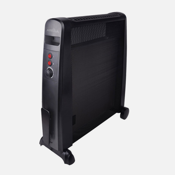 Radiador de mica portátil Otoño 2000W negro de Abrila, con ahorro de energía AI2 y función antihielo para calefacción doméstica eficiente (modelo 226622009).