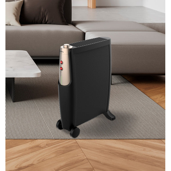 Radiador de mica Imperial 2000W negro y oro de Abrila modelo 226722016 con protección antivuelco para calefacción doméstica interior AI2