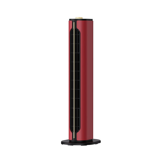 Termoventilador cerámico vertical PTC de 1500W en rojo y negro de Abrila, modelo 227311507, calefacción portátil para hogar eficiente y segura.