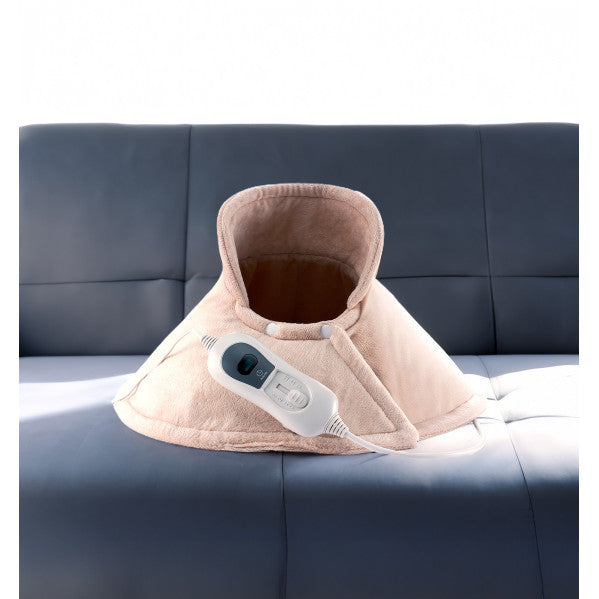 Almohadilla cervical eléctrica Relente Beige de 100W por Abrila (modelo 228010315), con calefacción textil lavable para alivio cervical en uso doméstico e interior.