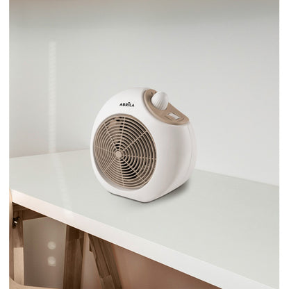 Termoventilador Savona 2000W Abrila blanco-beis, calefacción portátil doméstica para interior con material metal y policarbonato, modelo 228122015 AI2
