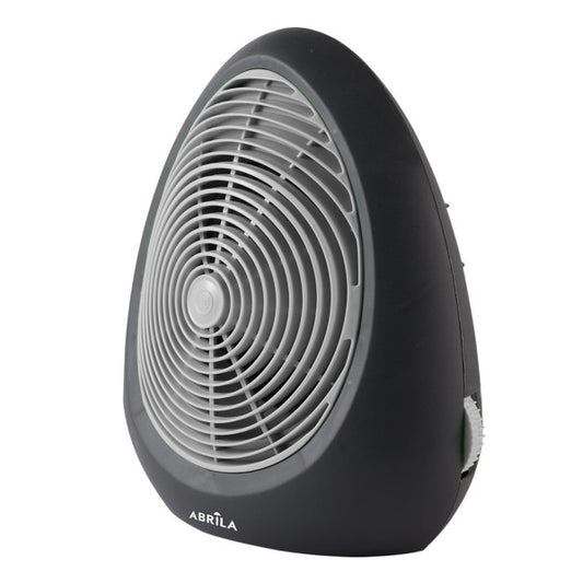 Termoventilador Perugia 2000W negro y gris de Abrila, calefactor portátil para uso doméstico e interior, modelo 228222028 con estructura de metal y policarbonato.