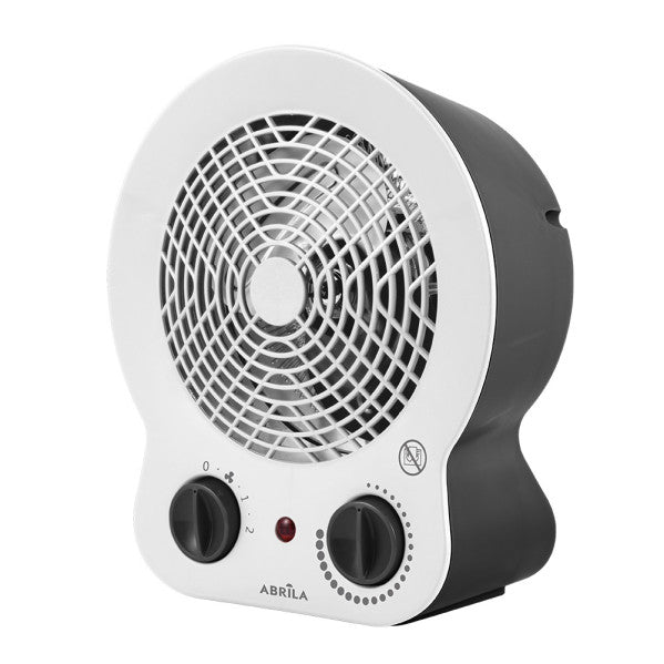 Termoventilador Cremona 2000W blanco y negro de Abrila, calefactor portátil para calefacción doméstica interior, fabricado en metal y policarbonato, modelo 228422026 con tecnología AI2.