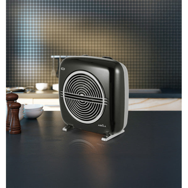 Termoventilador Vicenza 2000W negro y gris de Abrila, calefactor eléctrico portátil para interior doméstico con diseño vintage AI2, modelo 228522009.
