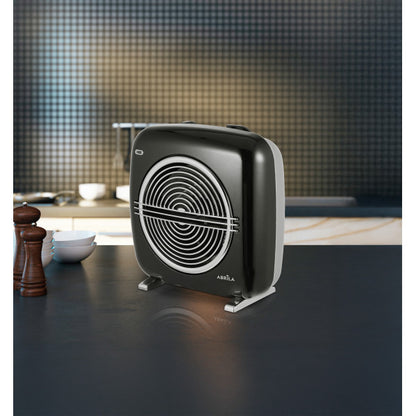 Termoventilador Vicenza 2000W negro y gris de Abrila, calefactor eléctrico portátil para interior doméstico con diseño vintage AI2, modelo 228522009.