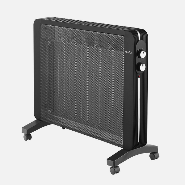 Radiador de mica Manglar 2000W negro de Abrila modelo 228922009, calefactor portátil AI2 para calefacción doméstica interior con ahorro energético.