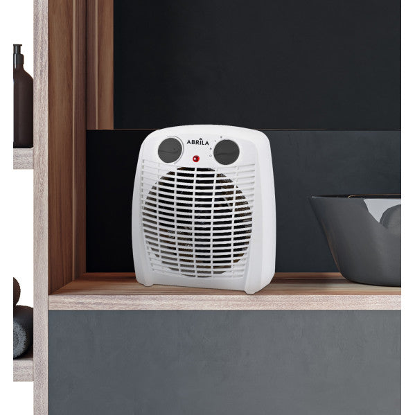 Termoventilador Gambia 2000W blanco y negro de Abrila modelo AI2, calefactor portátil doméstico de policarbonato para interior, 229522026
