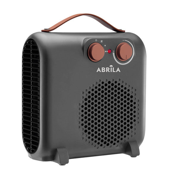 Termoventilador Tundra 2000W de Abrila en color gris y marrón, calefactor portátil de policarbonato con termostato regulable para uso doméstico interior, modelo AI2 229622028.