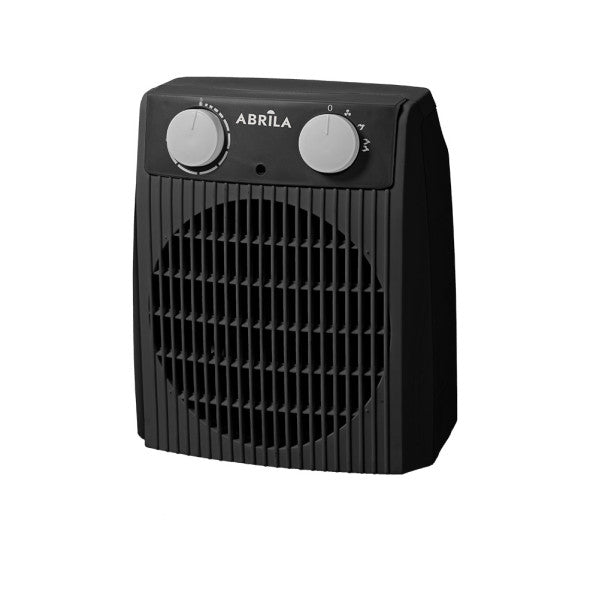 Termoventilador eléctrico Nairobi 2000W gris/negro de Abrila, con termostato regulable, calefacción doméstica interior en policarbonato resistente, modelo AI2 para calentar espacios de forma segura y eficiente.