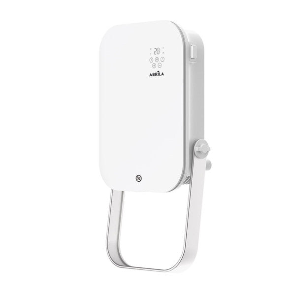 Blanco termoventilador de pared para baño Austria 2000W de Abrila, calefacción doméstica IP24 con mando a distancia y toallero