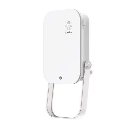 Blanco termoventilador de pared para baño Austria 2000W de Abrila, calefacción doméstica IP24 con mando a distancia y toallero