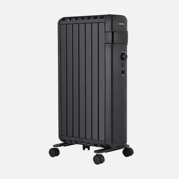 Radiador de aceite Polonia 1500W negro portátil con protección antivuelco, modelo Abrila AI2 para calefacción doméstica interior, calefactor eficiente 230931509