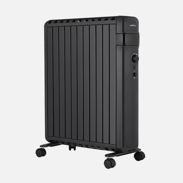 Radiador de aceite Polonia 2500W negro con 11 elementos, modelo Abrila 230932509, calefacción doméstica interior con termostato regulable y antivuelco AI2