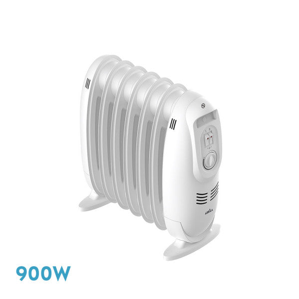 Radiador de aceite portátil Irlanda 900W blanco de Abrila con 7 elementos, calefacción doméstica interior AI2, termostato regulable, modelo 231030901