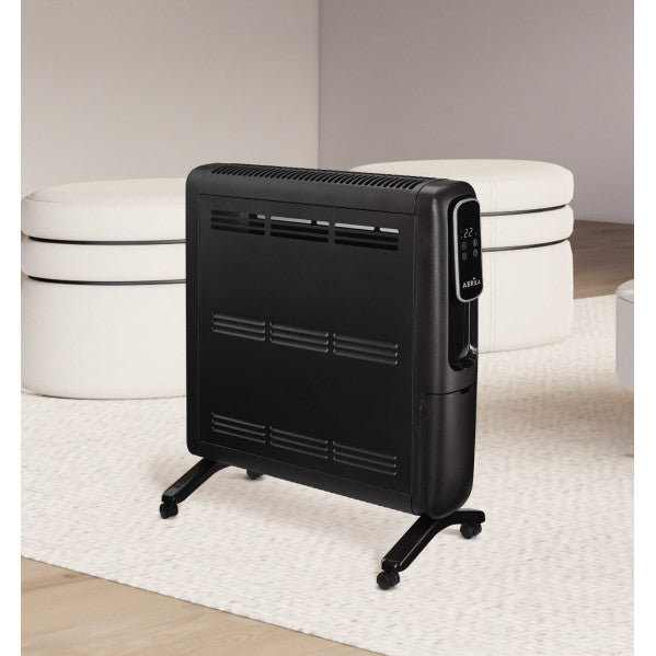 Emisor térmico portátil Alpino 1500W negro de Abrila, modelo 232021509 con temporizador, ideal para calefacción doméstica en aluminio AI2.