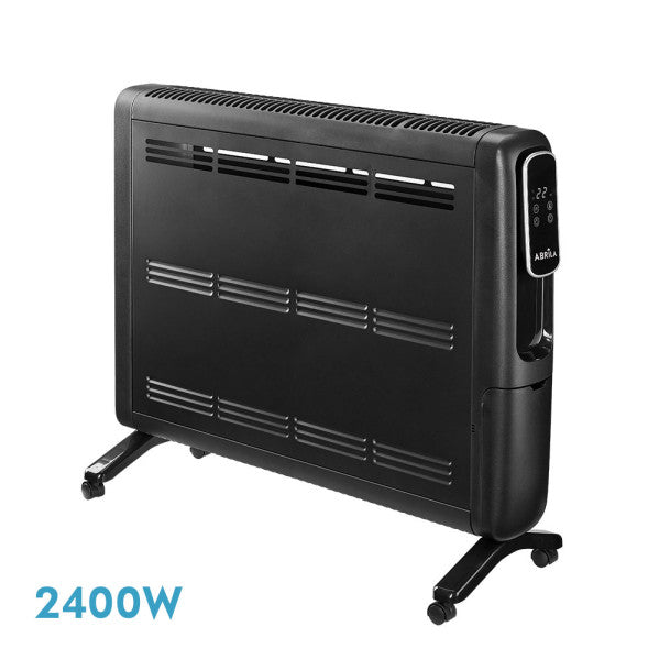 Emisor térmico portátil Alpino 2400W negro de Abrila, calefacción eficiente para interiores domésticos con ahorro de energía, fabricado en aluminio modelo 232022409 AI2.