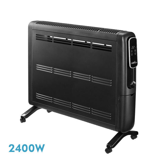 Emisor térmico portátil Alpino 2400W negro de Abrila, calefacción eficiente para interiores domésticos con ahorro de energía, fabricado en aluminio modelo 232022409 AI2.