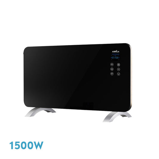 Emisor térmico portátil Cristal Himalaya 1500W en negro de Abrila, modelo 232221509, calefacción doméstica para interiores con protección IP24 y diseño ai2.