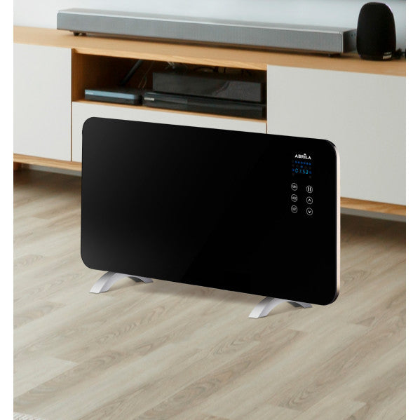 Emisor térmico cristal Himalaya 1500W negro portátil Abrila modelo 232221509 para calefacción doméstica interior IP24