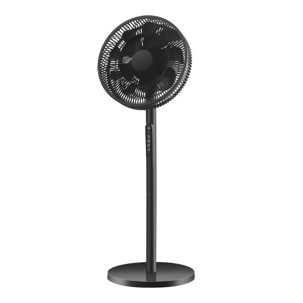 `alt=Ventilador de Pie Azor Negro 60W Oscilante de Abrila con Remoto y Temporizador - Modelo 235841009`