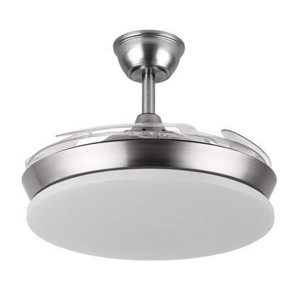 `alt=Ventilador de techo Tridente Mini en níquel con motor DC y LED integrado, modelo Abrila 236399003, ideal para interiores domésticos con iluminación regulable y aspas retráctiles`

Este texto está optimizado para SEO, incluyendo palabras clave relevantes y describiendo claramente el producto.